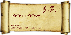 Jóri Péter névjegykártya
